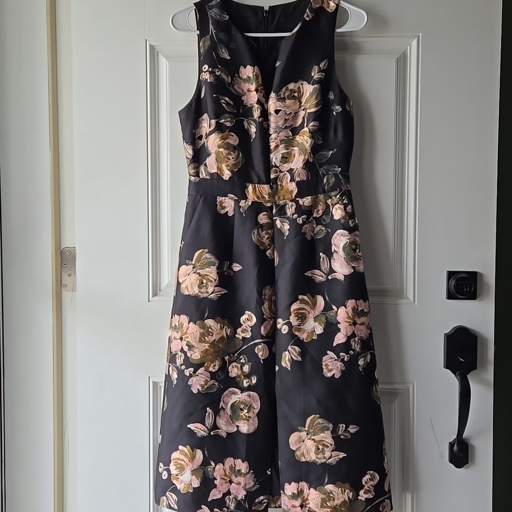 J. Crew Collection Silk & Wool Blend Floral Midi Dress